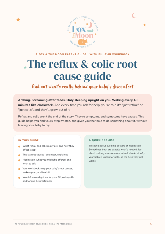 Baby sleep guide: The Reflux and Colic Root Cause Guide cover